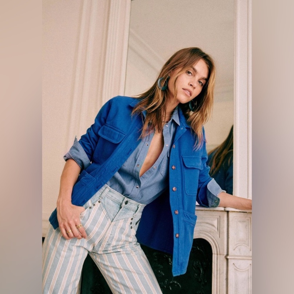 Sezane Willa Chore Jacket in Blue Size XS